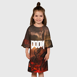 Платье клеш для девочки DOOM: Eternal, цвет: 3D-принт — фото 2