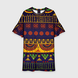 Платье клеш для девочки Африканский узор, цвет: 3D-принт