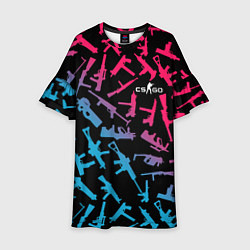 Платье клеш для девочки CS:GO Neon Weapons, цвет: 3D-принт