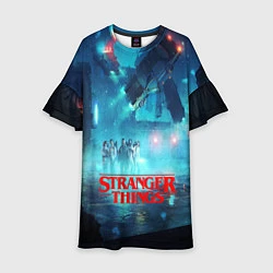 Платье клеш для девочки Stranger Things: Space Light, цвет: 3D-принт