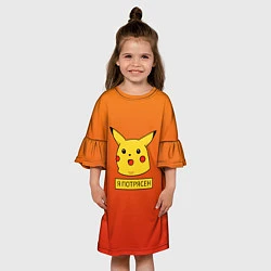 Платье клеш для девочки Пикачу потрясен, цвет: 3D-принт — фото 2