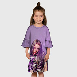 Платье клеш для девочки Billie Eilish: Violet Fashion, цвет: 3D-принт — фото 2