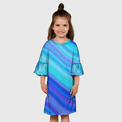 Платье клеш для девочки Абстракция волны, цвет: 3D-принт — фото 2