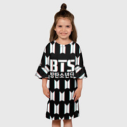 Платье клеш для девочки BTS: Black Pattern, цвет: 3D-принт — фото 2