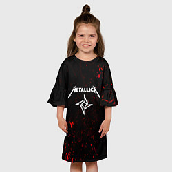 Платье клеш для девочки METALLICA, цвет: 3D-принт — фото 2