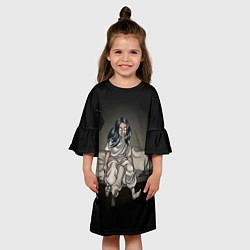 Платье клеш для девочки Billie Eilish: Fall Asleep, цвет: 3D-принт — фото 2