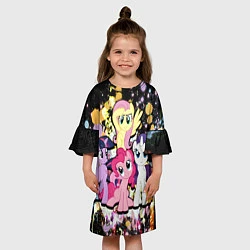 Платье клеш для девочки My little pony band, цвет: 3D-принт — фото 2