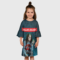 Платье клеш для девочки Ноготки Билли, цвет: 3D-принт — фото 2