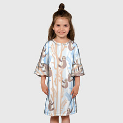 Платье клеш для девочки Ленивец стайл, цвет: 3D-принт — фото 2
