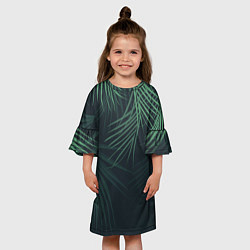 Платье клеш для девочки Пальмовый узор, цвет: 3D-принт — фото 2