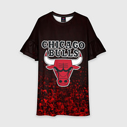 Платье клеш для девочки CHICAGO BULLS, цвет: 3D-принт