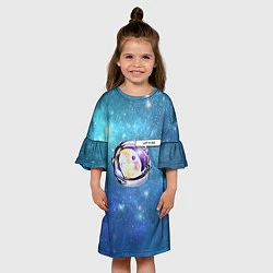 Платье клеш для девочки Space Parrot, цвет: 3D-принт — фото 2