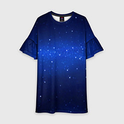 Платье клеш для девочки BLUE STARRY SKY, цвет: 3D-принт
