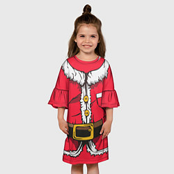 Платье клеш для девочки Санта, цвет: 3D-принт — фото 2