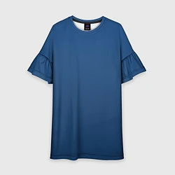 Платье клеш для девочки 19-4052 Classic Blue, цвет: 3D-принт