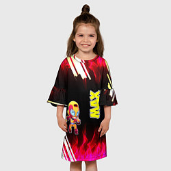 Платье клеш для девочки Brawl Stars Мах, цвет: 3D-принт — фото 2