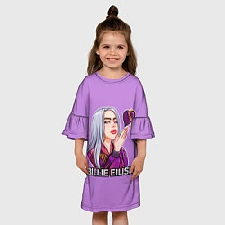 Платье клеш для девочки BILLIE EILISH, цвет: 3D-принт — фото 2