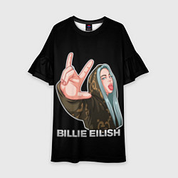 Платье клеш для девочки BILLIE EILISH, цвет: 3D-принт