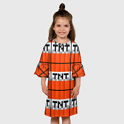 Платье клеш для девочки Minecraft-Динамит, цвет: 3D-принт — фото 2