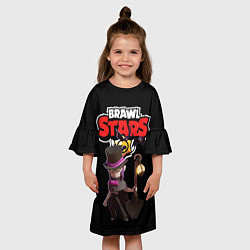 Платье клеш для девочки Мортис Brawl Stars, цвет: 3D-принт — фото 2