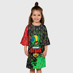 Платье клеш для девочки BRAWL STARS:LEON, цвет: 3D-принт — фото 2