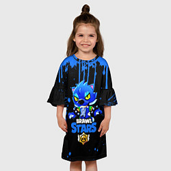 Платье клеш для девочки Brawl Stars Leon, цвет: 3D-принт — фото 2