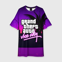 Платье клеш для девочки GTA:VICE CITY, цвет: 3D-принт