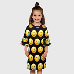 Платье клеш для девочки New Emoji, цвет: 3D-принт — фото 2