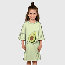 Платье клеш для девочки Авокадо, цвет: 3D-принт — фото 2