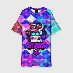 Платье клеш для девочки BRAWL STARS:8BIT, цвет: 3D-принт