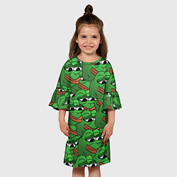 Платье клеш для девочки Pepe The Frog, цвет: 3D-принт — фото 2
