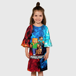 Платье клеш для девочки Minecraft Майнкрафт, цвет: 3D-принт — фото 2