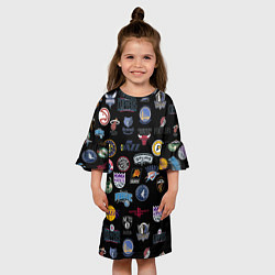 Платье клеш для девочки NBA Pattern, цвет: 3D-принт — фото 2