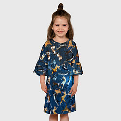 Платье клеш для девочки Космические коты, цвет: 3D-принт — фото 2