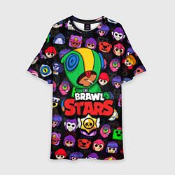 Платье клеш для девочки BRAWL STARS LEON, цвет: 3D-принт