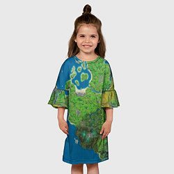 Платье клеш для девочки Fortnite карта, цвет: 3D-принт — фото 2