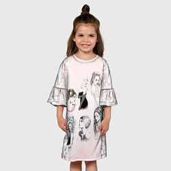 Платье клеш для девочки 8 марта, цвет: 3D-принт — фото 2