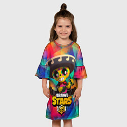 Платье клеш для девочки Brawl stars poco Поко, цвет: 3D-принт — фото 2