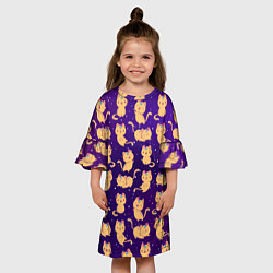 Платье клеш для девочки Космические Котики - Единорожики, цвет: 3D-принт — фото 2