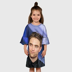 Платье клеш для девочки Роберт Паттинсон, цвет: 3D-принт — фото 2