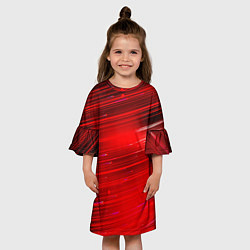 Платье клеш для девочки Красный свет, цвет: 3D-принт — фото 2