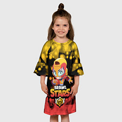 Платье клеш для девочки Brawl stars leon max, цвет: 3D-принт — фото 2