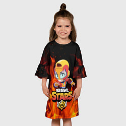 Платье клеш для девочки Brawl stars leon max, цвет: 3D-принт — фото 2