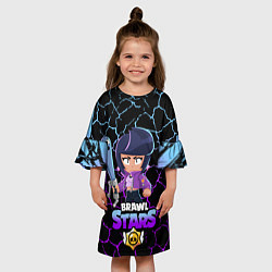 Платье клеш для девочки Brawl stars leon bibi, цвет: 3D-принт — фото 2
