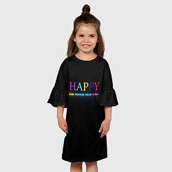 Платье клеш для девочки HAPPY, цвет: 3D-принт — фото 2