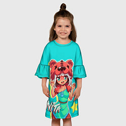 Платье клеш для девочки BEAR GIRL, цвет: 3D-принт — фото 2