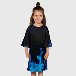 Платье клеш для девочки СИНИЙ ОГОНЬ, цвет: 3D-принт — фото 2