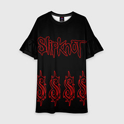 Платье клеш для девочки Slipknot 5, цвет: 3D-принт