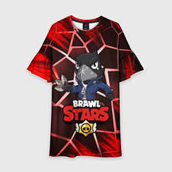 Платье клеш для девочки BRAWL STARS CROW, цвет: 3D-принт