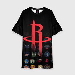 Платье клеш для девочки Houston Rockets 2, цвет: 3D-принт